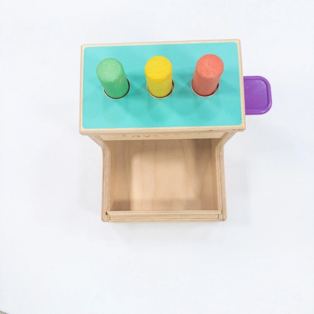 Lovevery Wooden Peg Drop Toy With Colorful Pegs - Kids Montessori - Picture 2 of 7